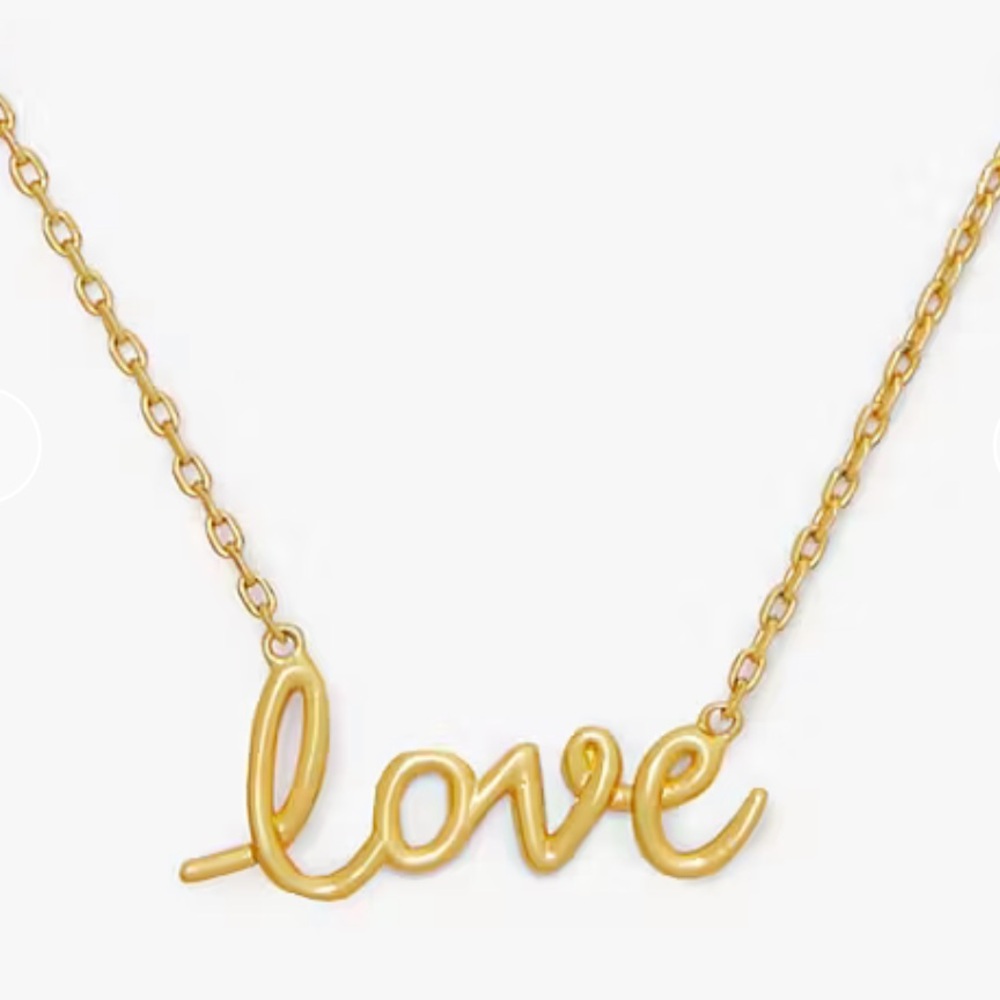 NEW!! Kate Spade Say Yes Love Pendant Gold Necklace